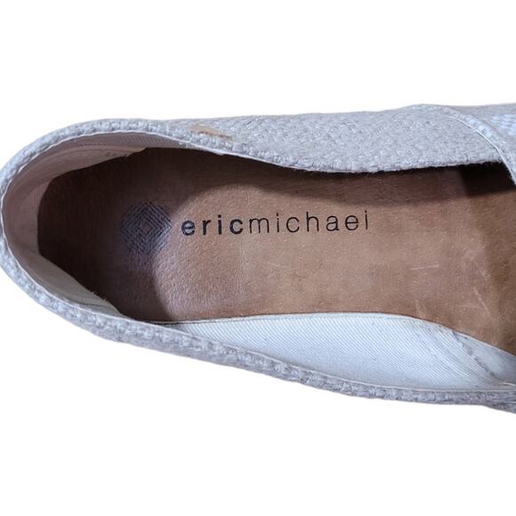 Eric Michael Espadrille Flats Womens 9.5 Taupe Striped Woven Slip On Shoes Spain - Picture 5 of 7